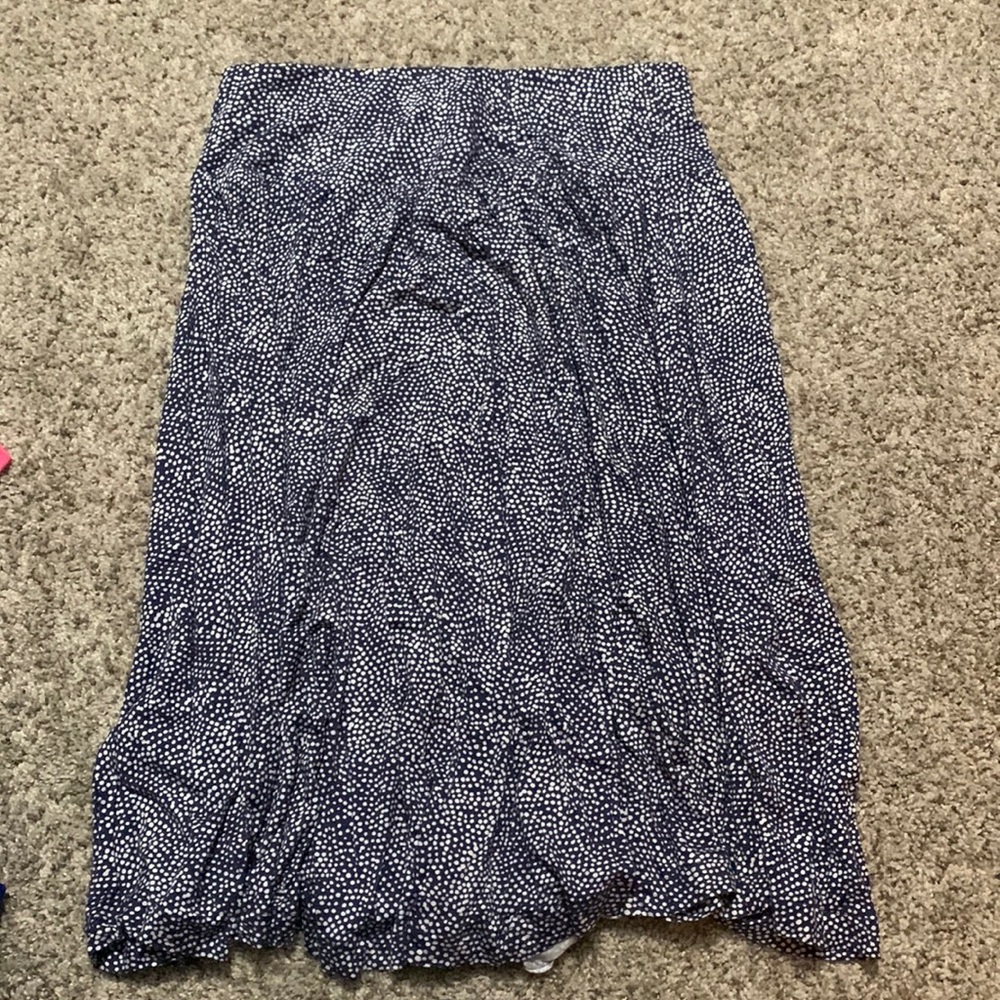 Hilary Radley Navy and White Polka Dot Skirt